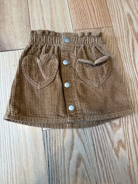 Old Navy NWOT Corduroy Button-Front Skirt with Heart Pockets - Brown
